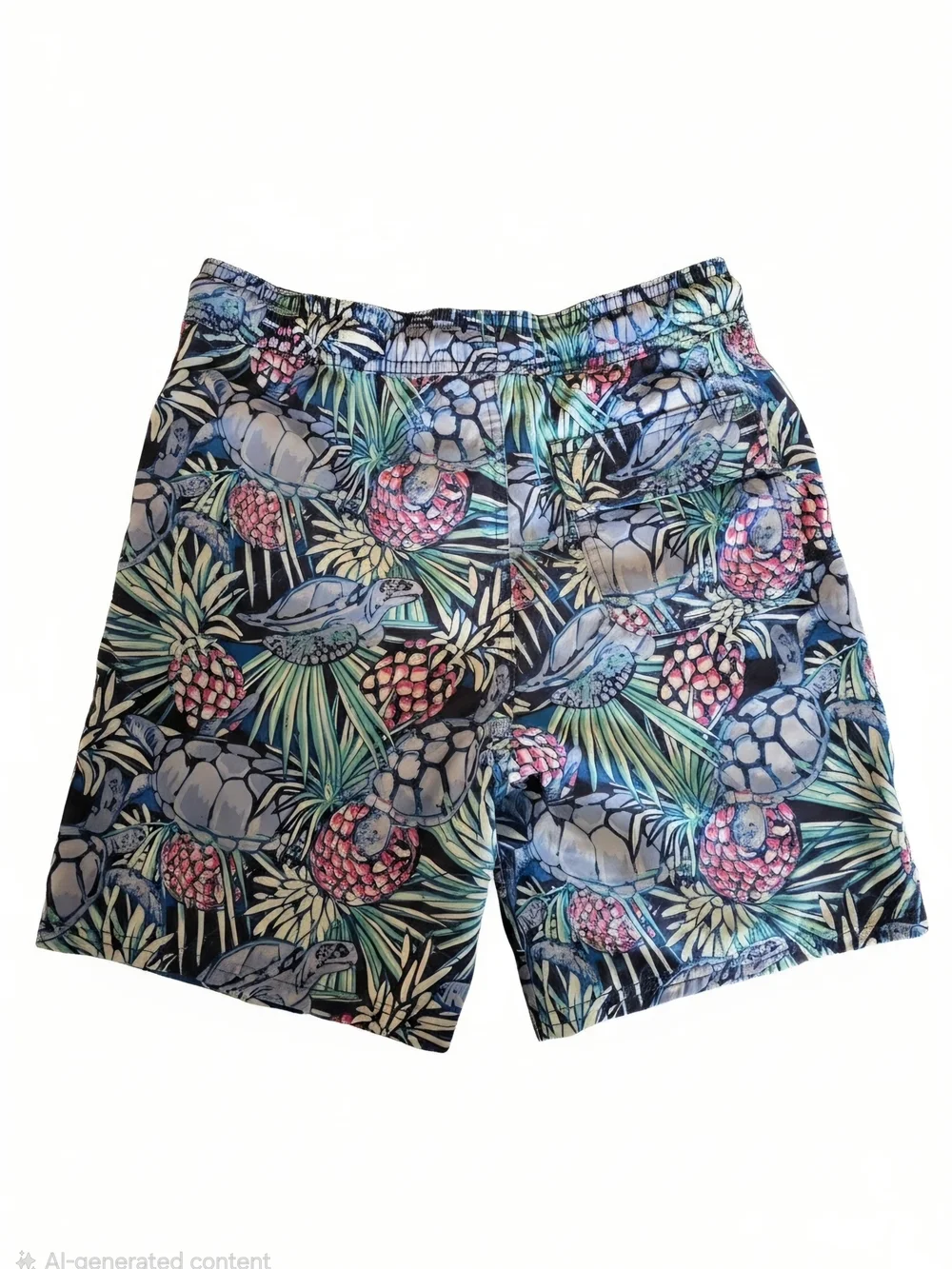 Vineyard Vines Boys Medium (12-14) Pineapple Sea Turtle Swim Trunks Shorts